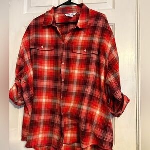 Red Plaid Women’s Boyfriend Shirt